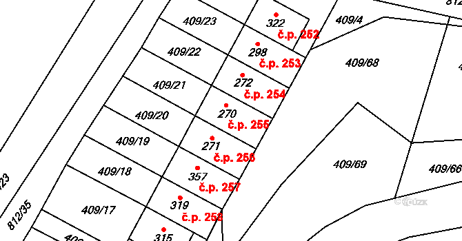 Žďárná 254 na parcele st. 272 v KÚ Žďárná, Katastrální mapa