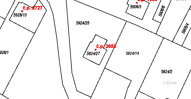 Frýdek 2683, Frýdek-Místek na parcele st. 5924/27 v KÚ Frýdek, Katastrální mapa