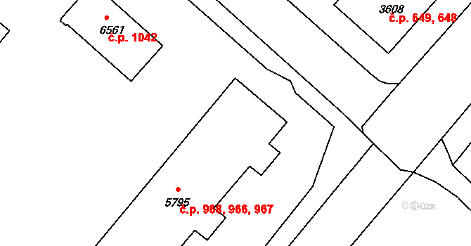 Kolín II 966,967,968, Kolín na parcele st. 5795 v KÚ Kolín, Katastrální mapa
