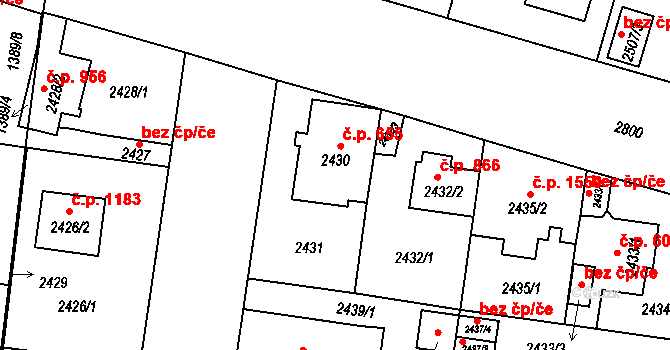 Kyje 655, Praha na parcele st. 2430 v KÚ Kyje, Katastrální mapa