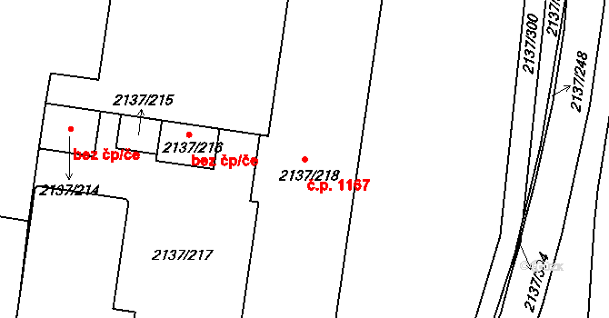 České Budějovice 2 1167, České Budějovice na parcele st. 2137/218 v KÚ České Budějovice 2, Katastrální mapa