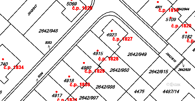 Kuřim 1828 na parcele st. 4915 v KÚ Kuřim, Katastrální mapa