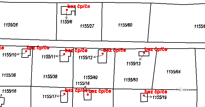 Hrádek nad Nisou 43644660 na parcele st. 1155/12 v KÚ Hrádek nad Nisou, Katastrální mapa