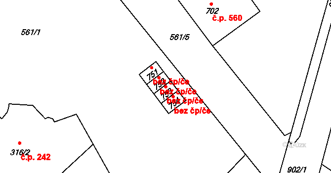 Borohrádek 44240660 na parcele st. 753 v KÚ Borohrádek, Katastrální mapa