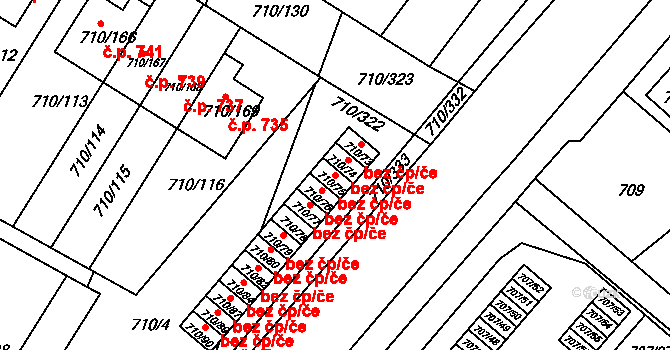 Boršov nad Vltavou 50274660 na parcele st. 710/75 v KÚ Boršov nad Vltavou, Katastrální mapa