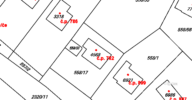 Beroun-Závodí 782, Beroun na parcele st. 4568 v KÚ Beroun, Katastrální mapa