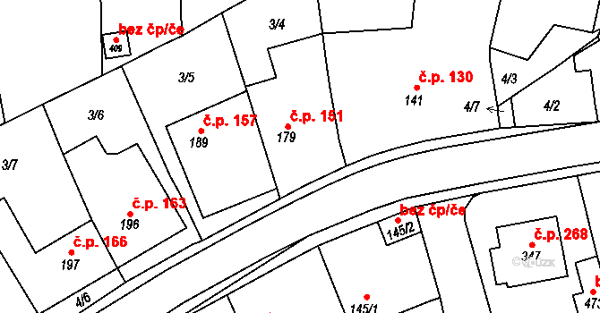 Besednice 151 na parcele st. 179 v KÚ Besednice, Katastrální mapa