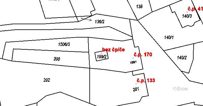 Bošovice 97551660 na parcele st. 199/2 v KÚ Bošovice, Katastrální mapa