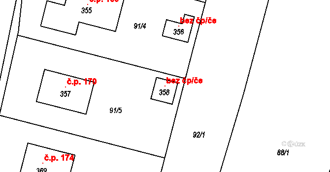 Mladotice 102938661 na parcele st. 358 v KÚ Mladotice, Katastrální mapa