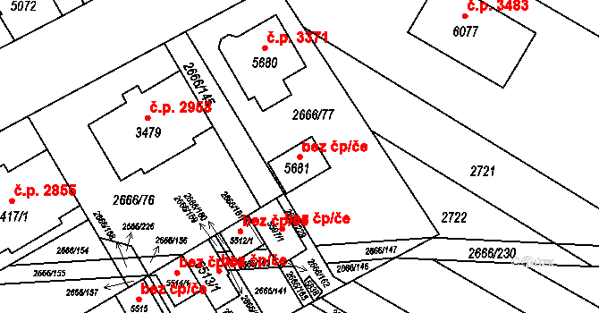 Břeclav 107758661 na parcele st. 5681 v KÚ Břeclav, Katastrální mapa