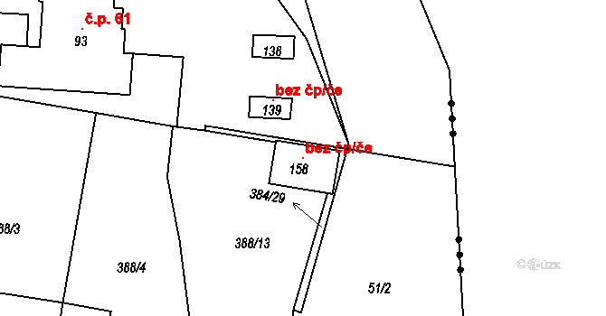 Pomezí nad Ohří 120081661 na parcele st. 158 v KÚ Pomezí nad Ohří, Katastrální mapa