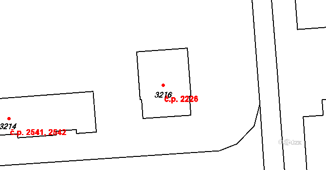 Kročehlavy 2226, Kladno na parcele st. 3216 v KÚ Kročehlavy, Katastrální mapa