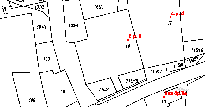Zdešov 5, Jarošov nad Nežárkou na parcele st. 18 v KÚ Zdešov, Katastrální mapa