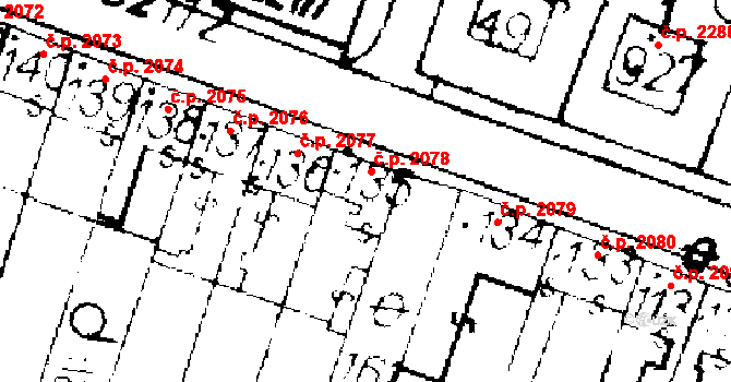 Podlusky 2078, Roudnice nad Labem na parcele st. 135 v KÚ Podlusky, Katastrální mapa
