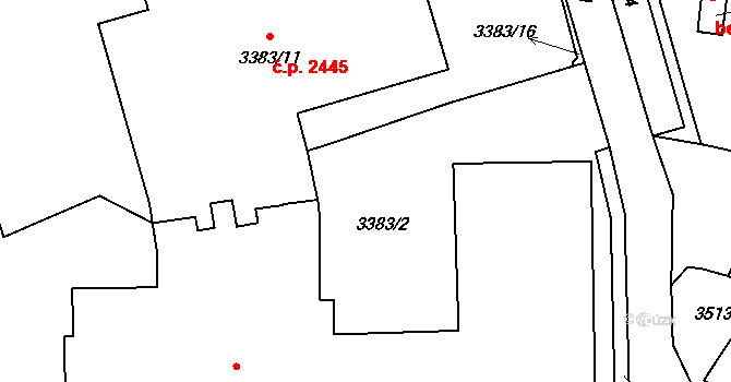 Pelhřimov 1737 na parcele st. 3383/2 v KÚ Pelhřimov, Katastrální mapa