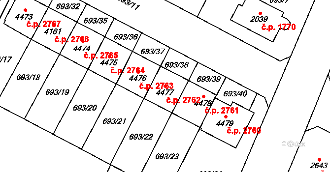 Dvůr Králové nad Labem 2762 na parcele st. 4477 v KÚ Dvůr Králové nad Labem, Katastrální mapa