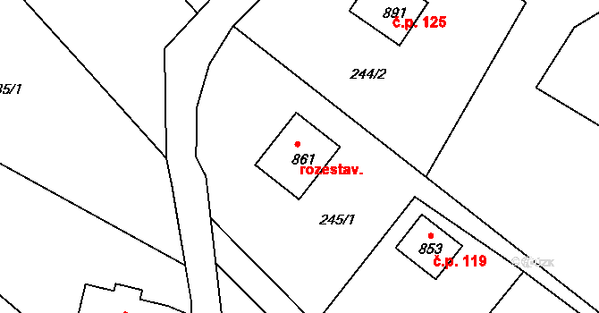 Skalice u České Lípy 126 na parcele st. 861 v KÚ Skalice u České Lípy, Katastrální mapa