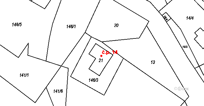 Ovesná 14, Benešov nad Ploučnicí na parcele st. 21 v KÚ Ovesná, Katastrální mapa