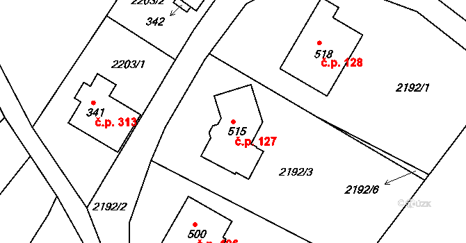 Libá 127 na parcele st. 515 v KÚ Libá, Katastrální mapa