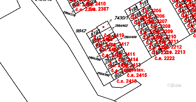 Hodonín 2425 na parcele st. 8575 v KÚ Hodonín, Katastrální mapa