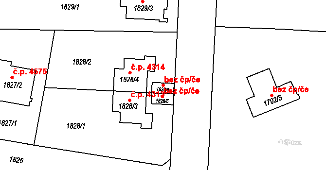 Chomutov 39102661 na parcele st. 1828/6 v KÚ Chomutov I, Katastrální mapa