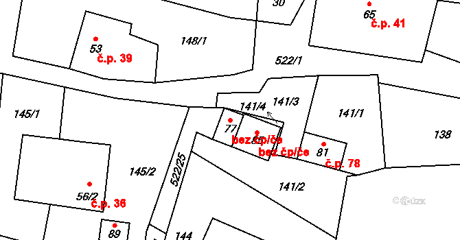 Rudná 40157661 na parcele st. 77 v KÚ Horní Rudná, Katastrální mapa
