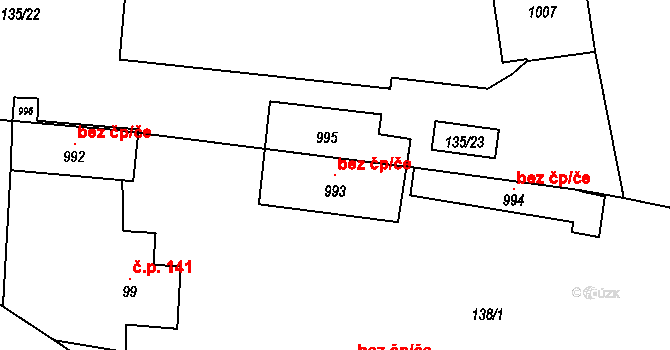Horoměřice 41491661 na parcele st. 993 v KÚ Horoměřice, Katastrální mapa