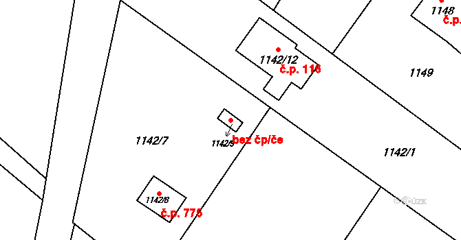Bohumín 41925661 na parcele st. 1142/9 v KÚ Skřečoň, Katastrální mapa