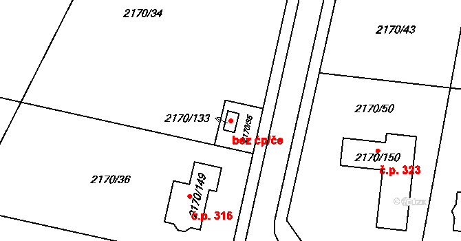 Havířov 42156661 na parcele st. 2170/133 v KÚ Bludovice, Katastrální mapa