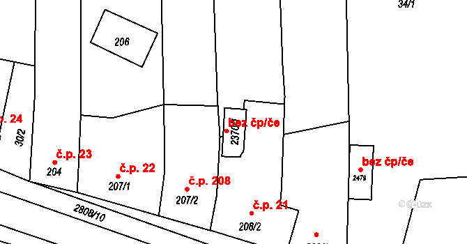 Hranice 42188661 na parcele st. 2370/1 v KÚ Drahotuše, Katastrální mapa
