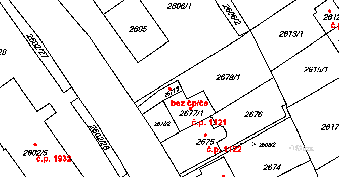 Sokolov 42955661 na parcele st. 2677/2 v KÚ Sokolov, Katastrální mapa