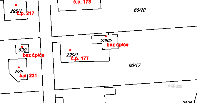 Mošnov 44833661 na parcele st. 229/2 v KÚ Mošnov, Katastrální mapa