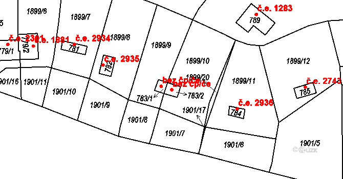 Plzeň 46511661 na parcele st. 783/2 v KÚ Litice u Plzně, Katastrální mapa