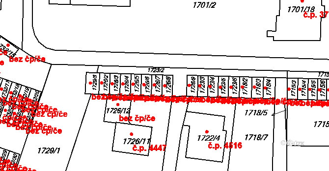 Prostějov 47879661 na parcele st. 1726/8 v KÚ Prostějov, Katastrální mapa