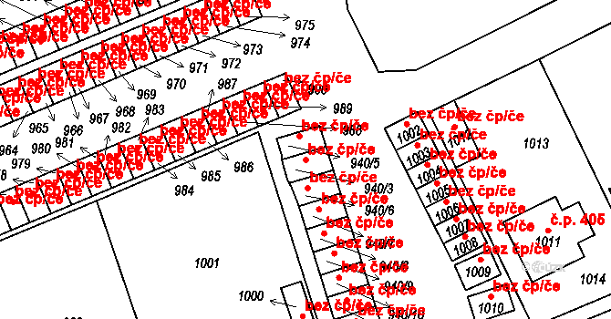 Komárov 48921661 na parcele st. 940/3 v KÚ Komárov u Hořovic, Katastrální mapa