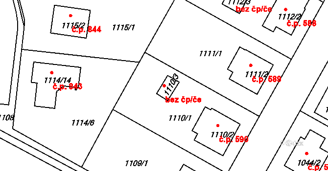 Kamenice nad Lipou 49103661 na parcele st. 1110/3 v KÚ Kamenice nad Lipou, Katastrální mapa