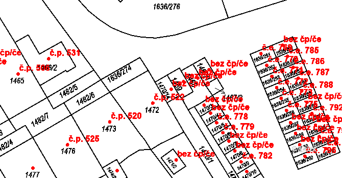 Bílina 49433661 na parcele st. 1470/14 v KÚ Bílina, Katastrální mapa
