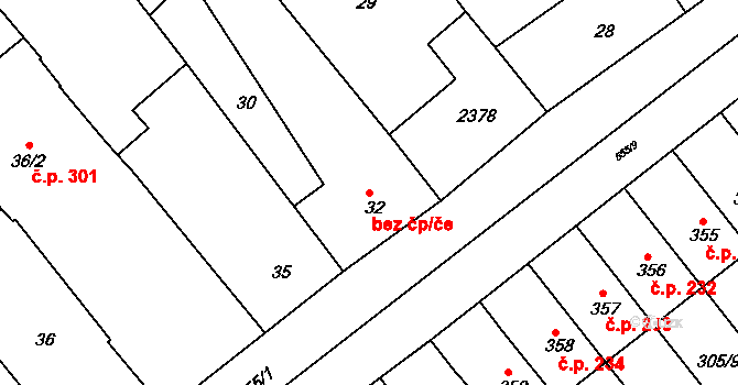 Hrubčice 49462661 na parcele st. 32 v KÚ Hrubčice, Katastrální mapa