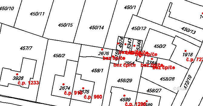 Třebíč 49968661 na parcele st. 2676 v KÚ Třebíč, Katastrální mapa