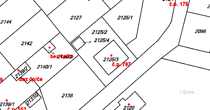 Veselí nad Lužnicí II 787, Veselí nad Lužnicí na parcele st. 2125/3 v KÚ Veselí nad Lužnicí, Katastrální mapa