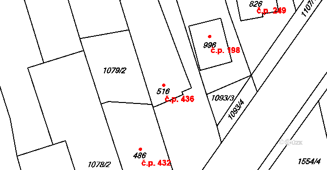 Mýto 436 na parcele st. 516 v KÚ Mýto v Čechách, Katastrální mapa