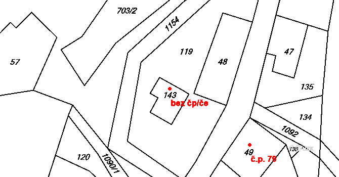 Heřmanov 80568661 na parcele st. 143 v KÚ Blankartice, Katastrální mapa