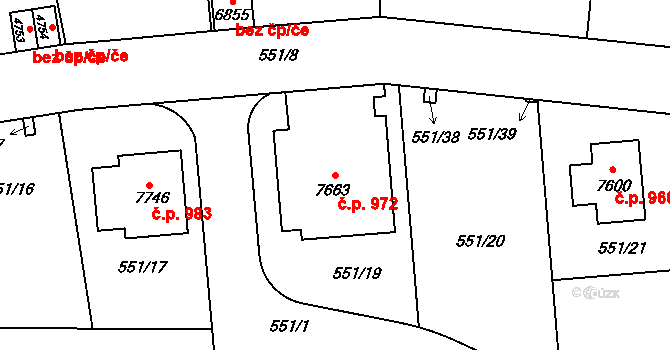 Beroun-Závodí 972, Beroun na parcele st. 7663 v KÚ Beroun, Katastrální mapa