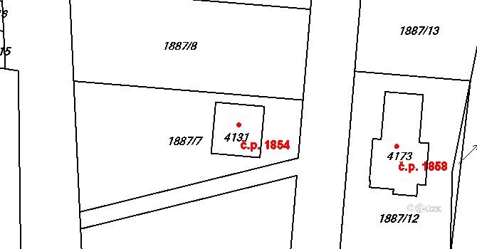 Humpolec 1854 na parcele st. 4131 v KÚ Humpolec, Katastrální mapa