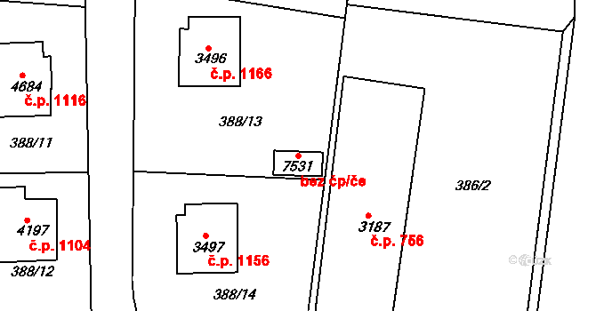 Havlíčkův Brod 89581661 na parcele st. 7531 v KÚ Havlíčkův Brod, Katastrální mapa