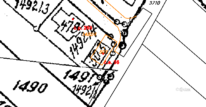 Šebetov 56 na parcele st. 503 v KÚ Šebetov, Katastrální mapa
