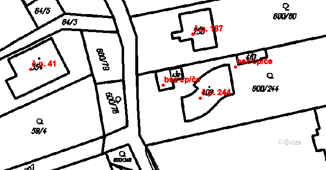 Olšany 94921661 na parcele st. 432 v KÚ Olšany, Katastrální mapa