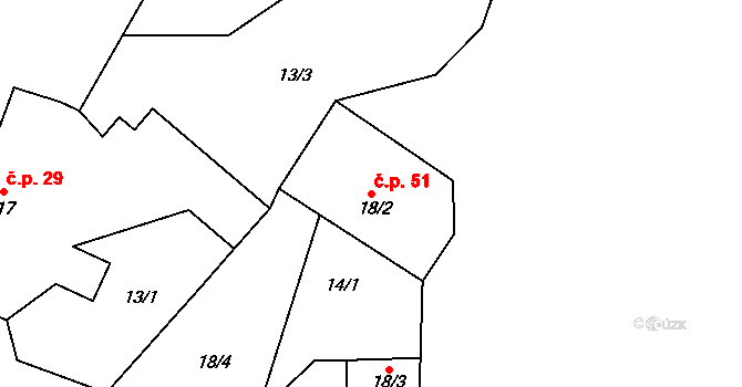 Solopysky 51, Suchdol na parcele st. 18/2 v KÚ Solopysky u Kutné Hory, Katastrální mapa
