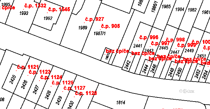 Brno 115927662 na parcele st. 1987/2 v KÚ Husovice, Katastrální mapa
