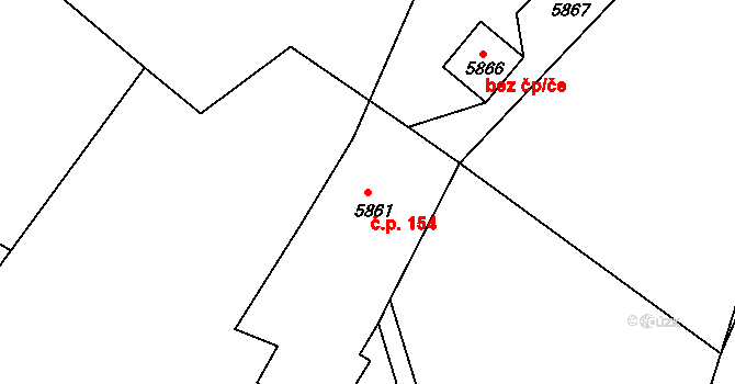 Bystřice 154 na parcele st. 5861 v KÚ Bystřice nad Olší, Katastrální mapa